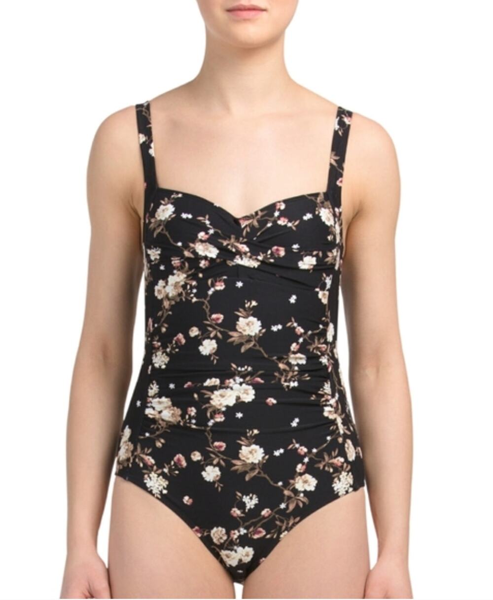 Nip Tuck Swim Black Vine Dine Joanne Swimsuit, Size 6